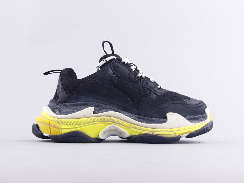 Ezyycart Bags Bla Triple S Black And Yellow Sneaker