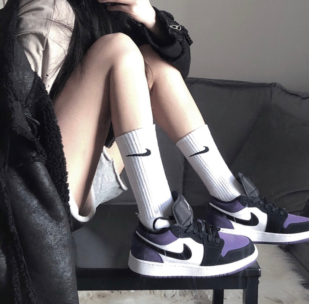 Ezyycart Bags AJ1 Black and purple toes