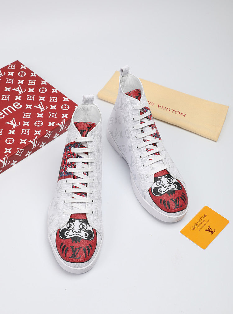 Anum Bags LUV Stellar Trainer Boot White Red Sneaker