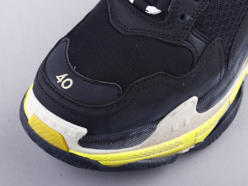 Ezyycart Bags Bla Triple S Black And Yellow Sneaker