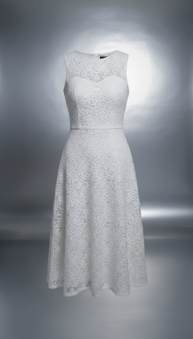 White lace dress detail