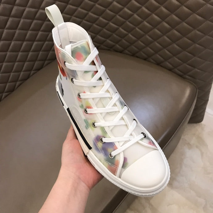 Anum Bags DIR B23 White Floral Print HIGH-TOP SNEAKER