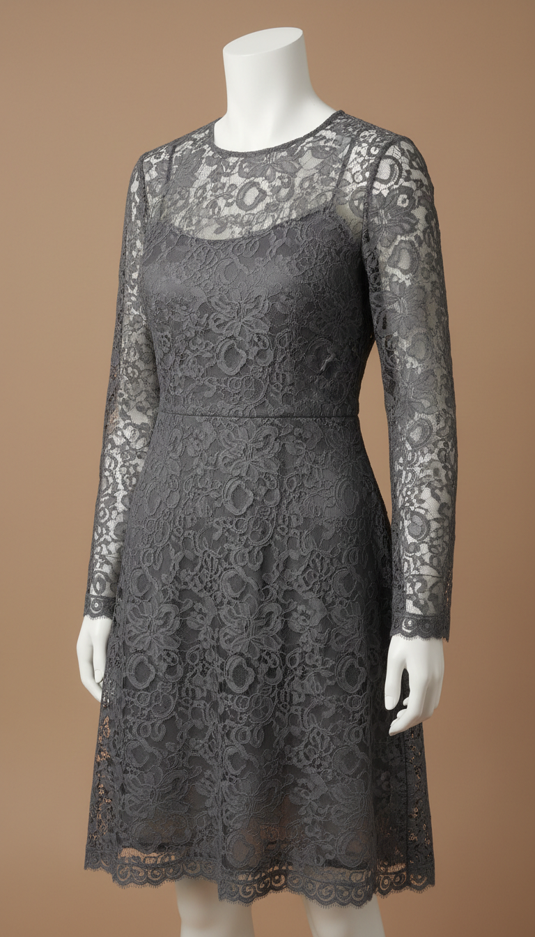 Ivory lace robe drape