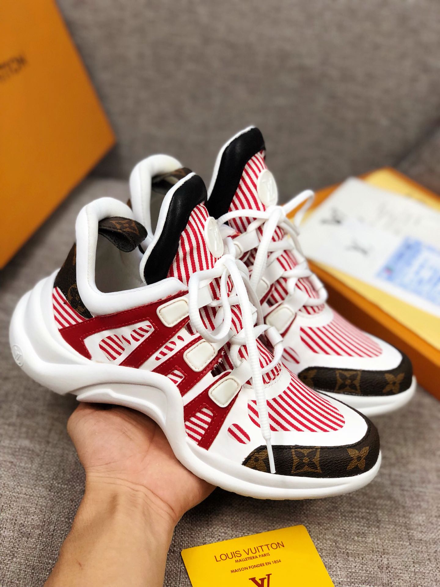 Anum Bags LUV Archlight White Red Brown Sneaker