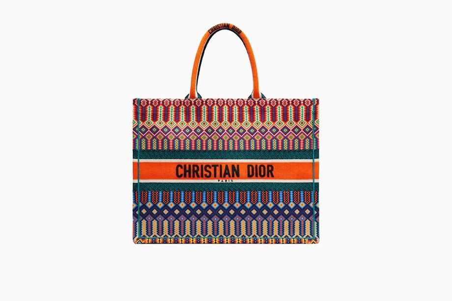 Ezyycart Bags DIR DARK MULTICOLOR LARGE BOOK TOTE CANVAS EMBROIDERY