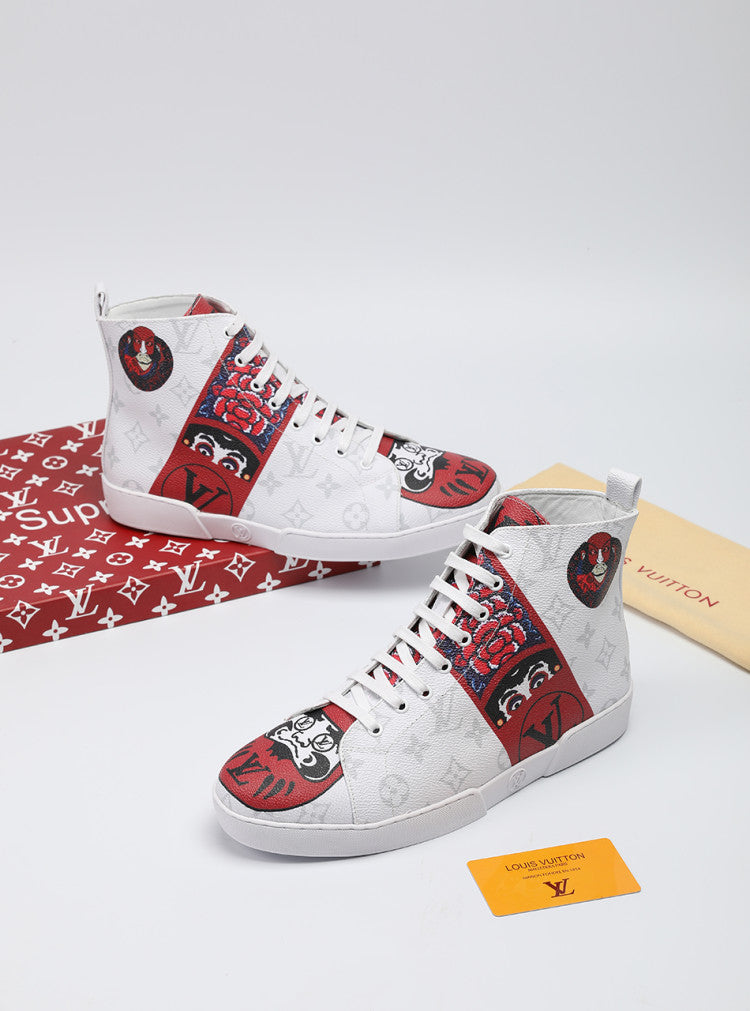 Anum Bags LUV Stellar Trainer Boot White Red Sneaker