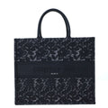 Ezyycart Bags DIR1286 book tote small size 36.5cm 41.5cm embroidery black-3