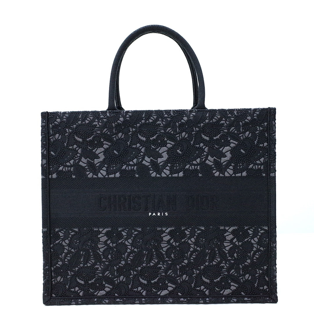 Ezyycart Bags DIR1286 book tote small size 36.5cm 41.5cm embroidery black-3