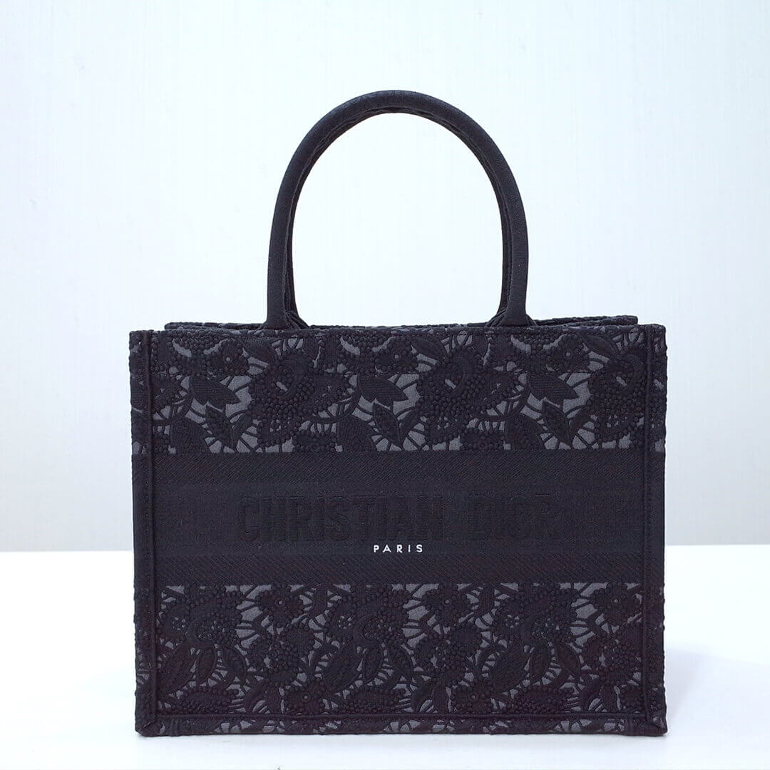 Ezyycart Bags DIR1286 book tote small size 36.5cm 41.5cm embroidery black-3