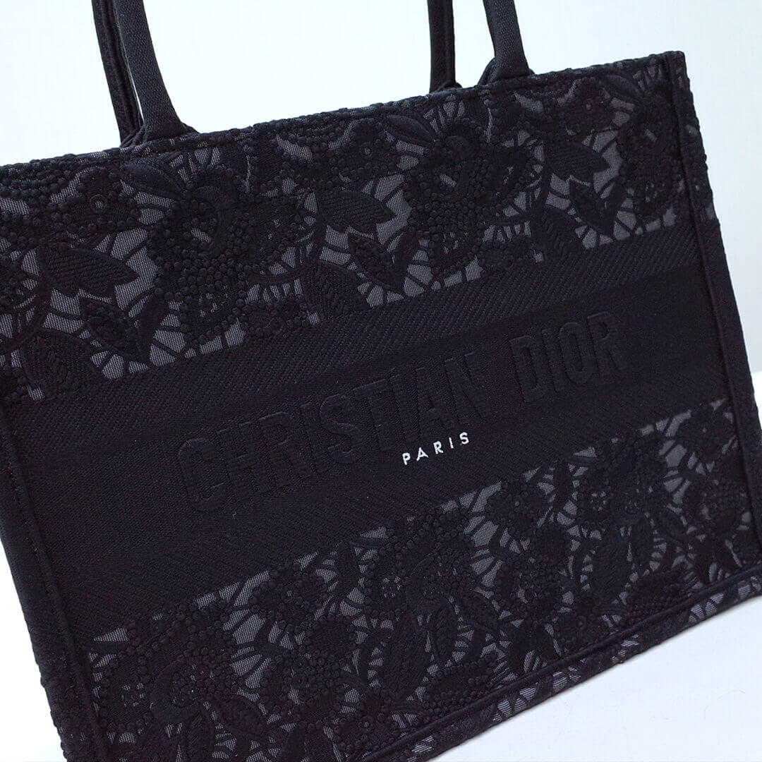 Ezyycart Bags DIR1286 book tote small size 36.5cm 41.5cm embroidery black-3