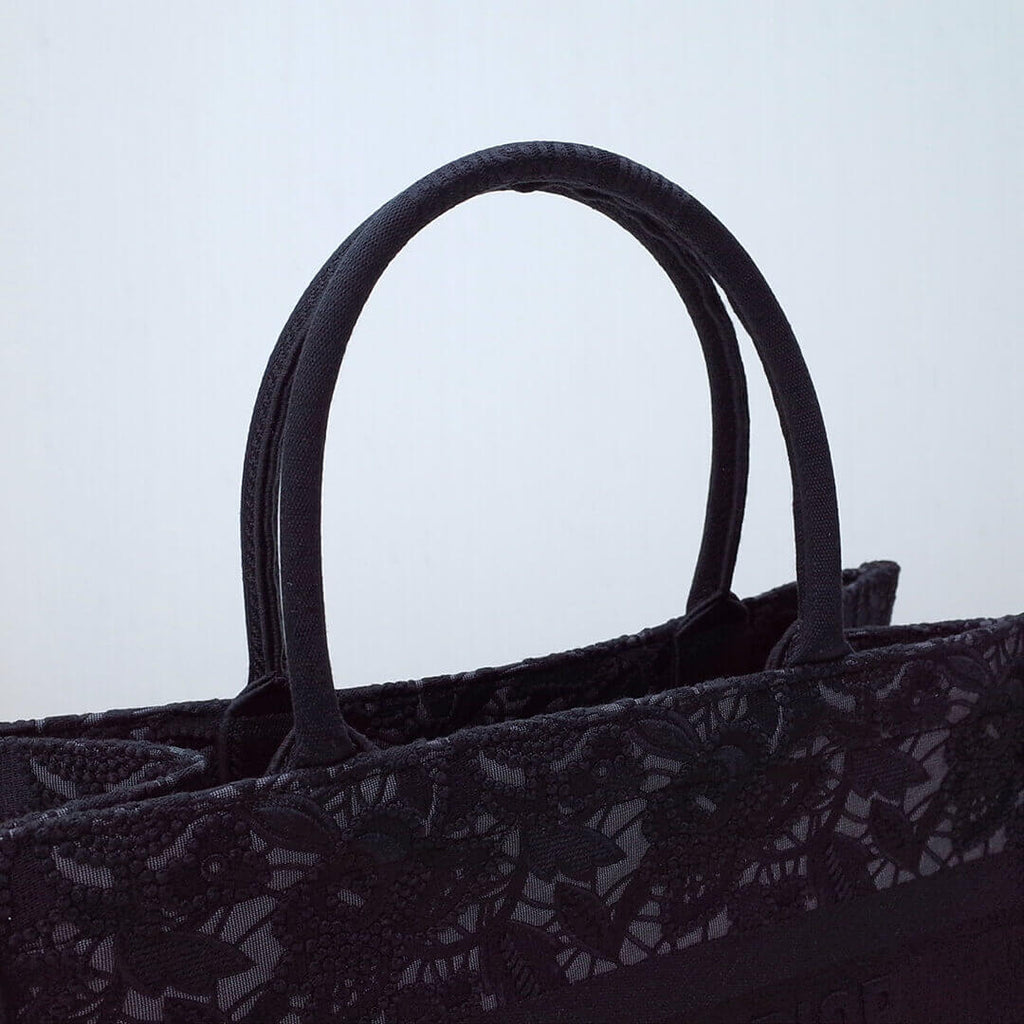 Ezyycart Bags DIR1286 book tote small size 36.5cm 41.5cm embroidery black-3