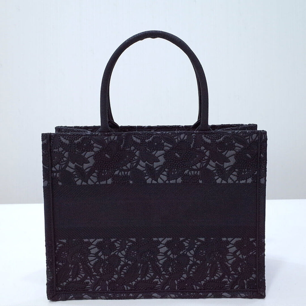 Ezyycart Bags DIR1286 book tote small size 36.5cm 41.5cm embroidery black-3
