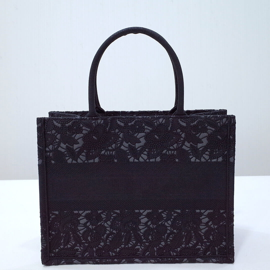 Ezyycart Bags DIR1286 book tote small size 36.5cm 41.5cm embroidery black-3
