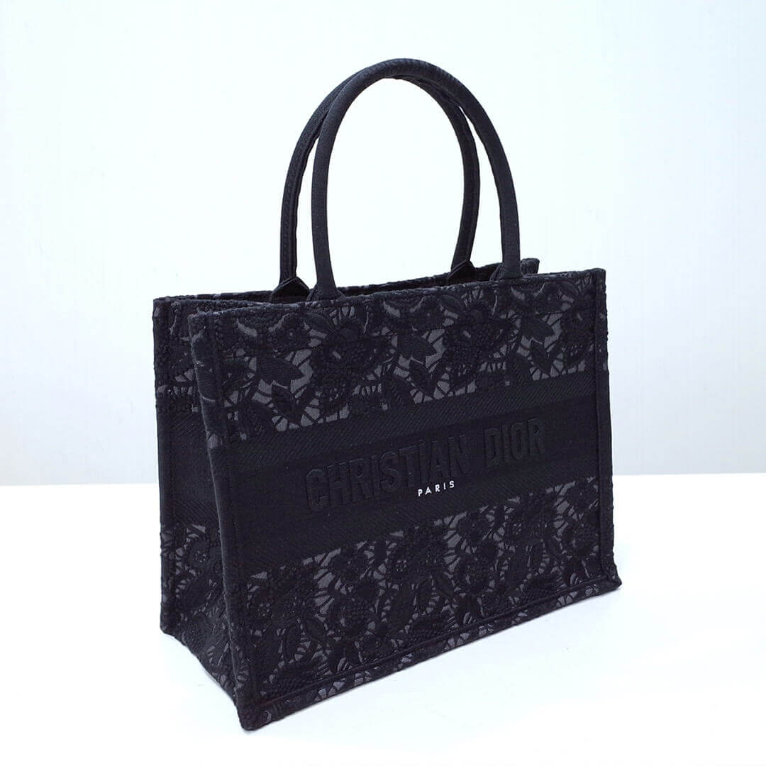 Ezyycart Bags DIR1286 book tote small size 36.5cm 41.5cm embroidery black-3