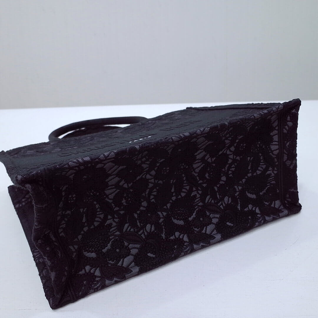 Ezyycart Bags DIR1286 book tote small size 36.5cm 41.5cm embroidery black-3
