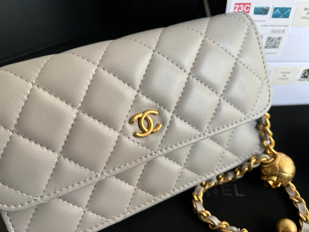 Anum Bags CHL WALLET ON CHAIN BAG WHITE