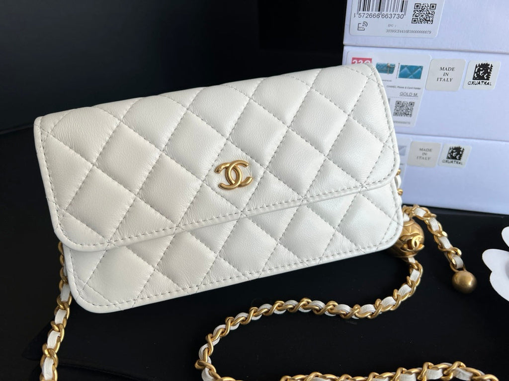 Anum Bags CHL WALLET ON CHAIN BAG WHITE