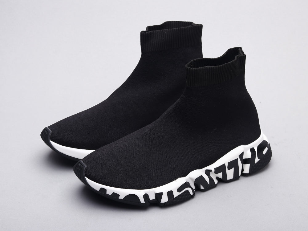 Ezyycart Bags Bla Socks Shoes Black and White Sneaker