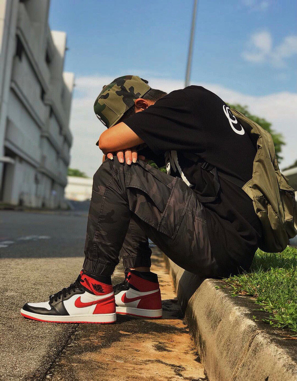 Ezyycart Bags AJ1 High Six Crowns Black and Red