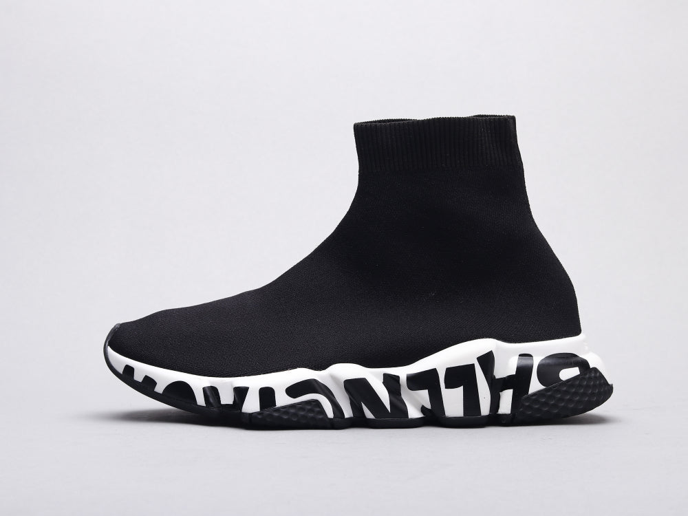 Ezyycart Bags Bla Socks Shoes Black and White Sneaker
