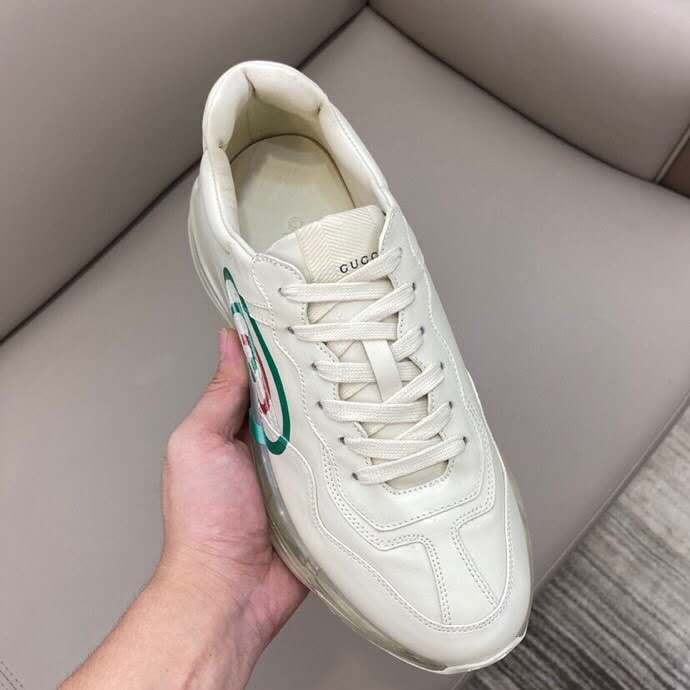 Ezyycart Bags MO-GCI Ivory Leather Rhyton Square Logo Sneaker 049