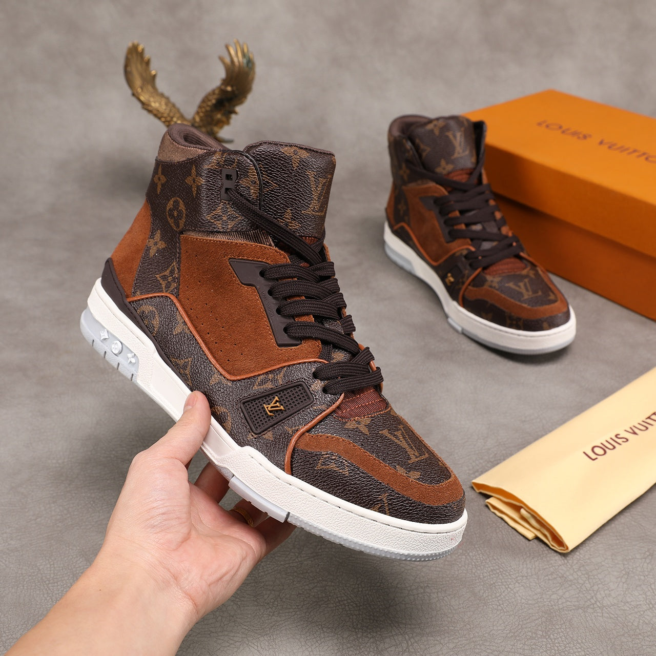 Anum Bags LUV Traners Inspired Brown Sneaker