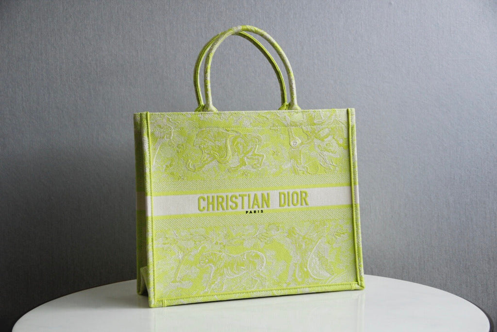 Anum Bags DIR1286 Book Tote grass green big size 36.5CM 41.5CM Embroidery LOGO