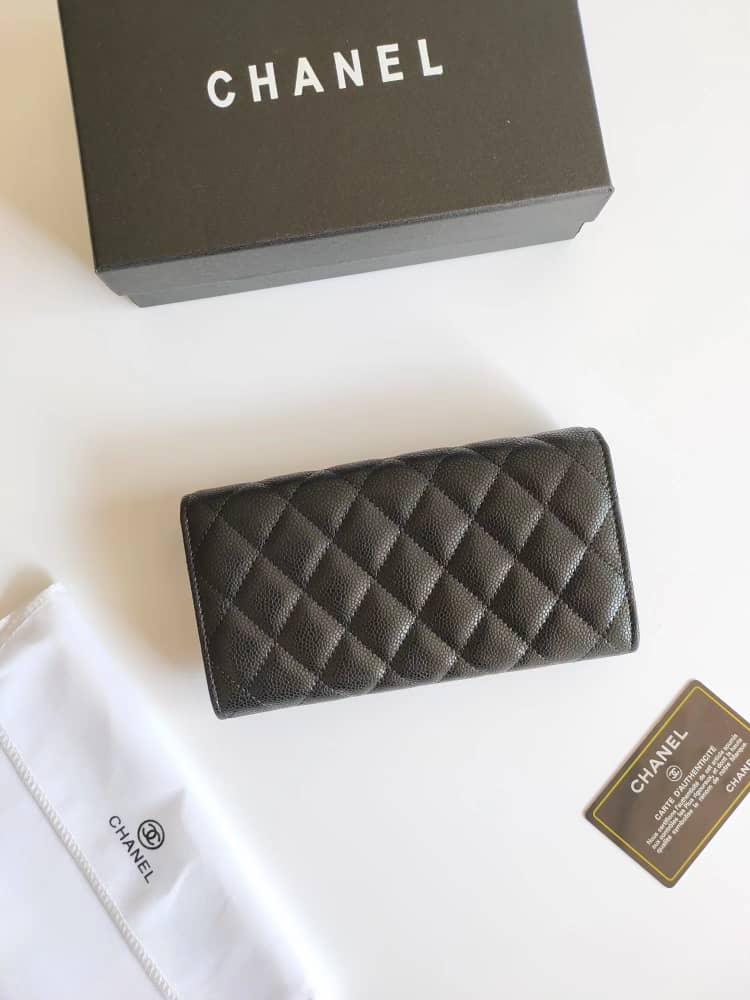 Anum Bags CHL 19 QUILTED BLACK LEATHER WALLET