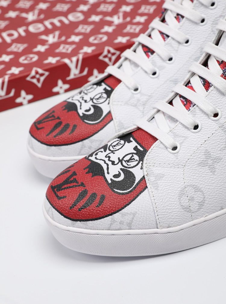 Anum Bags LUV Stellar Trainer Boot White Red Sneaker