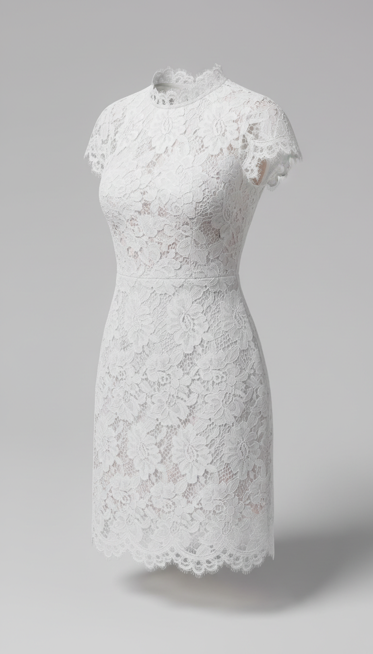 White Lace Mini Dress