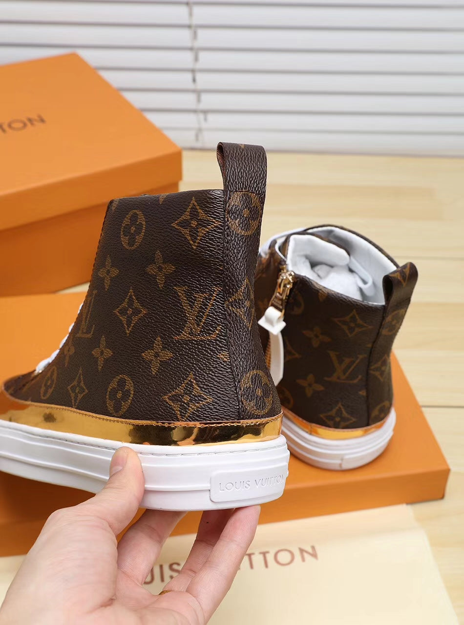 Anum Bags LUV HIgh Top Brown White Sneaker