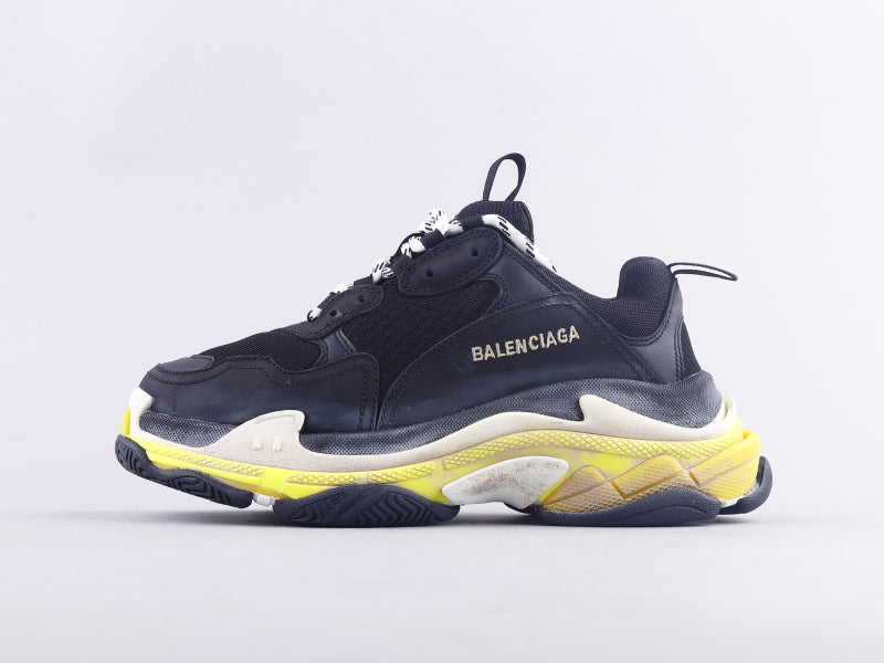 Ezyycart Bags Bla Triple S Black And Yellow Sneaker