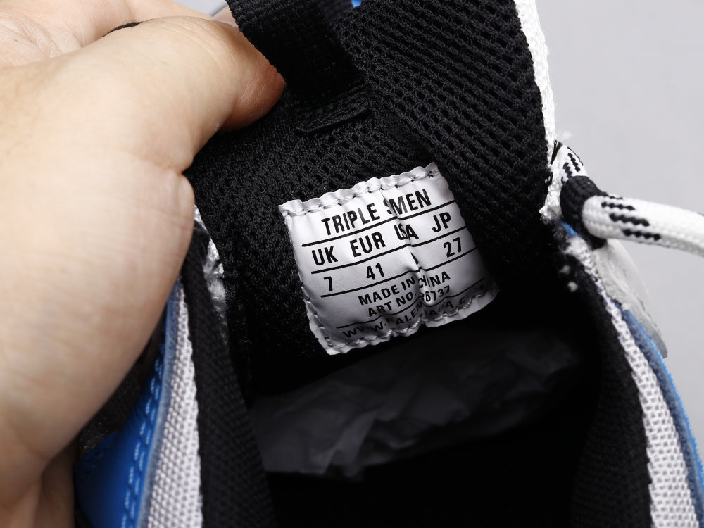 Ezyycart Bags Bla Triple S Black And White Blue Sneaker