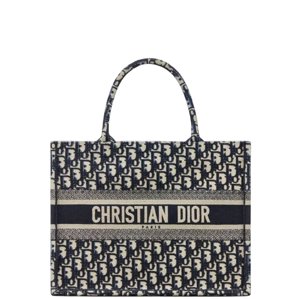 Anum Bags DIR MEDIUM 36CM BLUE OBLIQUE EMBROIDERY BOOK TOTE