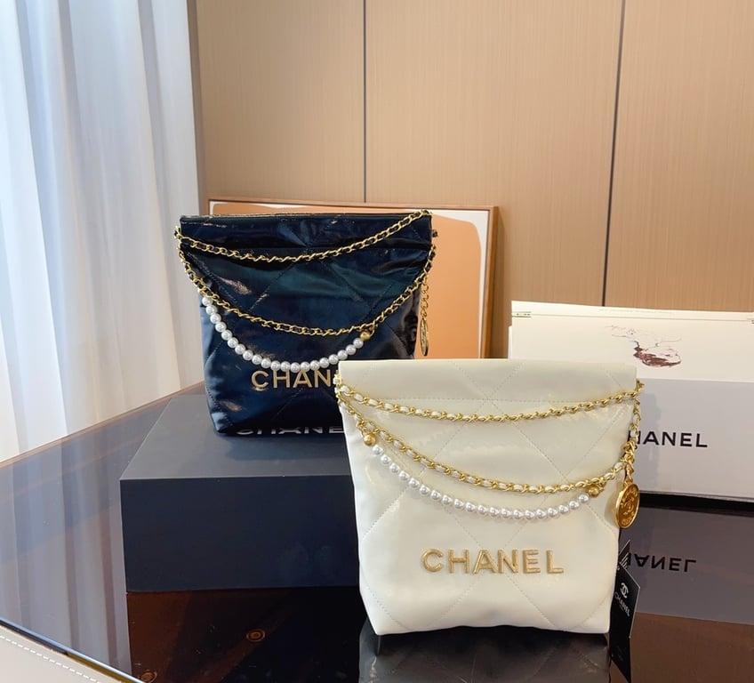 Anum Bags CHL 22 MINI BLACK HANDBAG CRYSTAL PEARL STRAP HIGH QUALITY