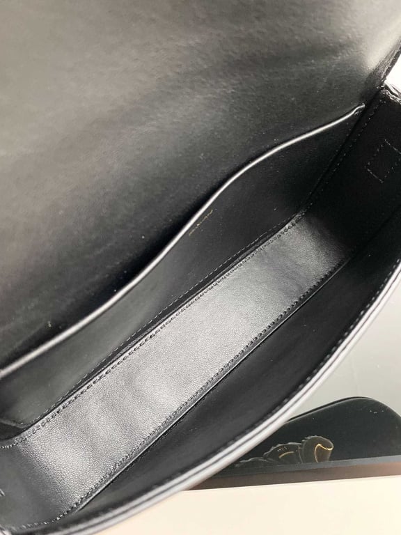 Ezyycart Bags CE TRIOMPHE SHOULDER BAG IN SHINY CALFSKIN BLACK