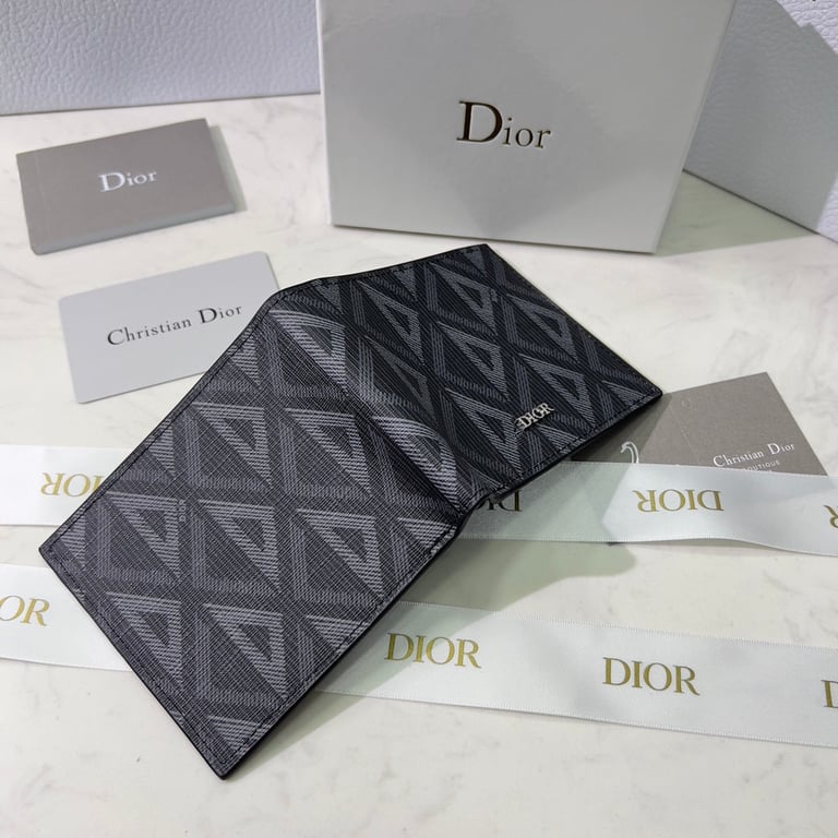 Anum Bags dir WALLET BLACK CD DIAMOND CANVAS 11CM 2ESBH027DCO H43E