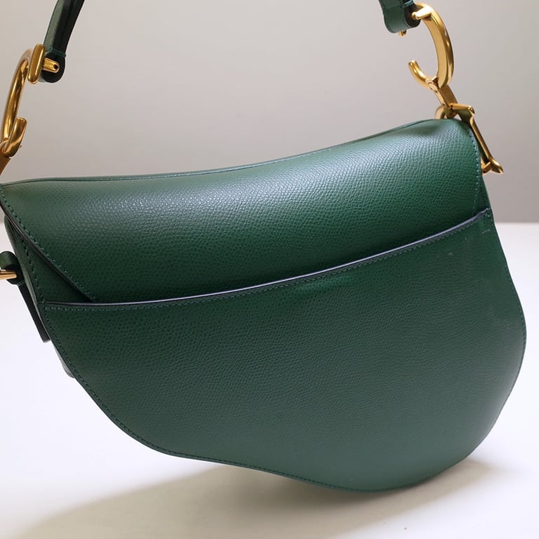 Ezyycart Bags DIR SADDLE WITH STRAP GRAINED CALFSKIN GREEN