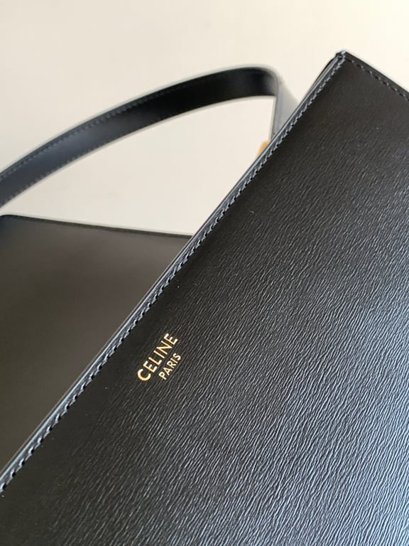 Ezyycart Bags CE BAG TRAPEZE TRIOMPHE BAG IN SHINY CALFSKIN BLACK