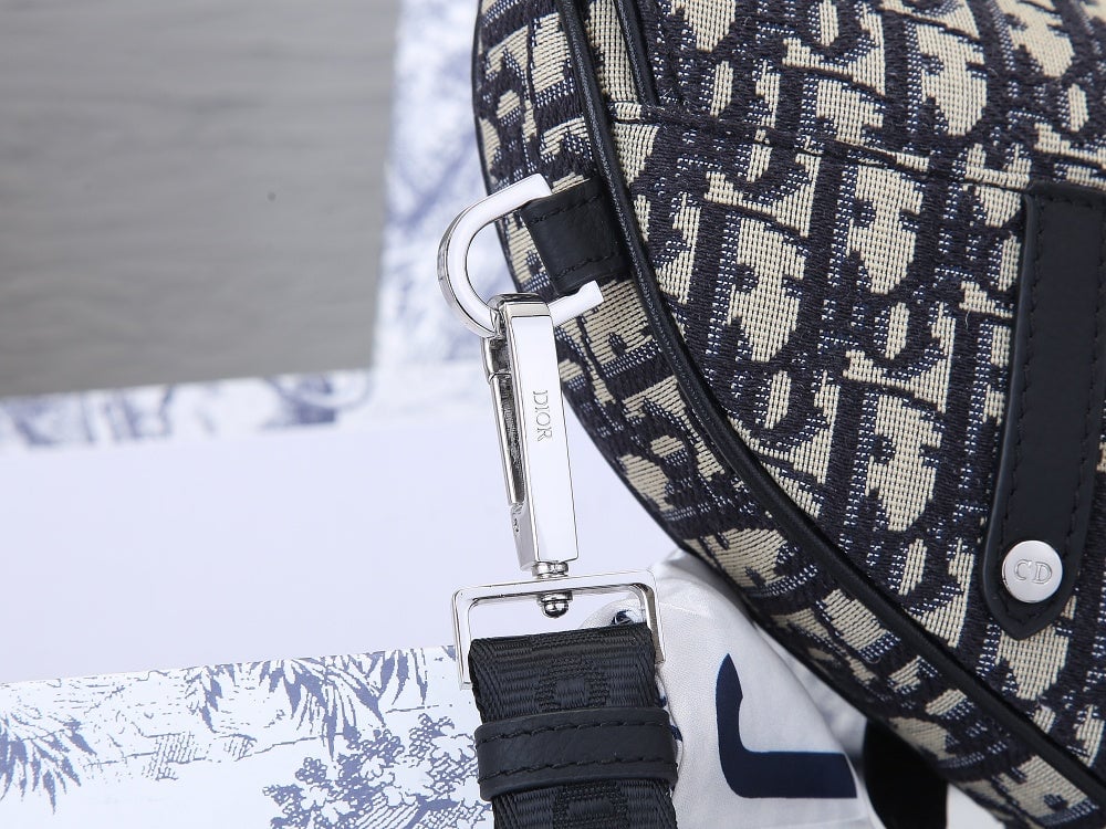 Anum Bags DIR MINI SADDLE BAG OBLIQUE JACQUARD BEIGE AND BLACK