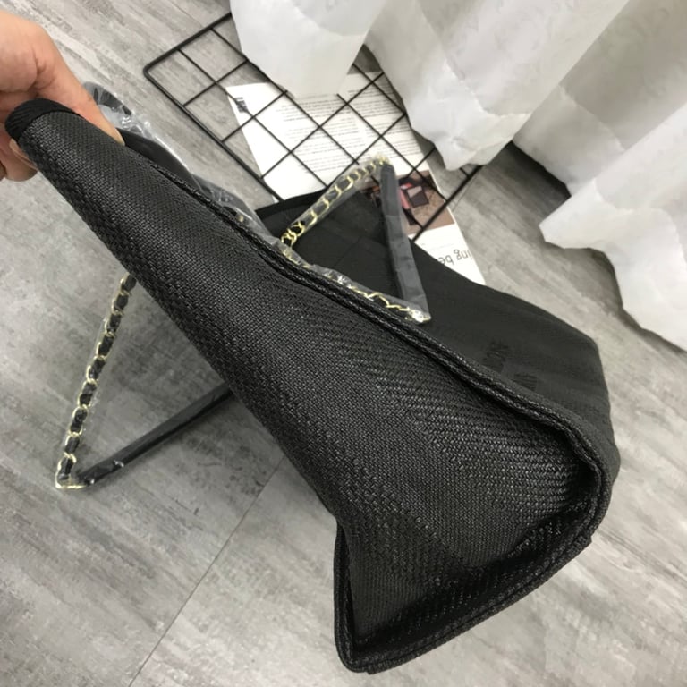 Anum Bags CHL CANVAS LARGE BLACK TOTE BAG 38CM A66941