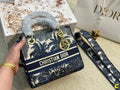 Anum Bags DIR MEDIUM LADY D-LITE BAG BLUE TREES PALMS EMBROIDERY 24CM