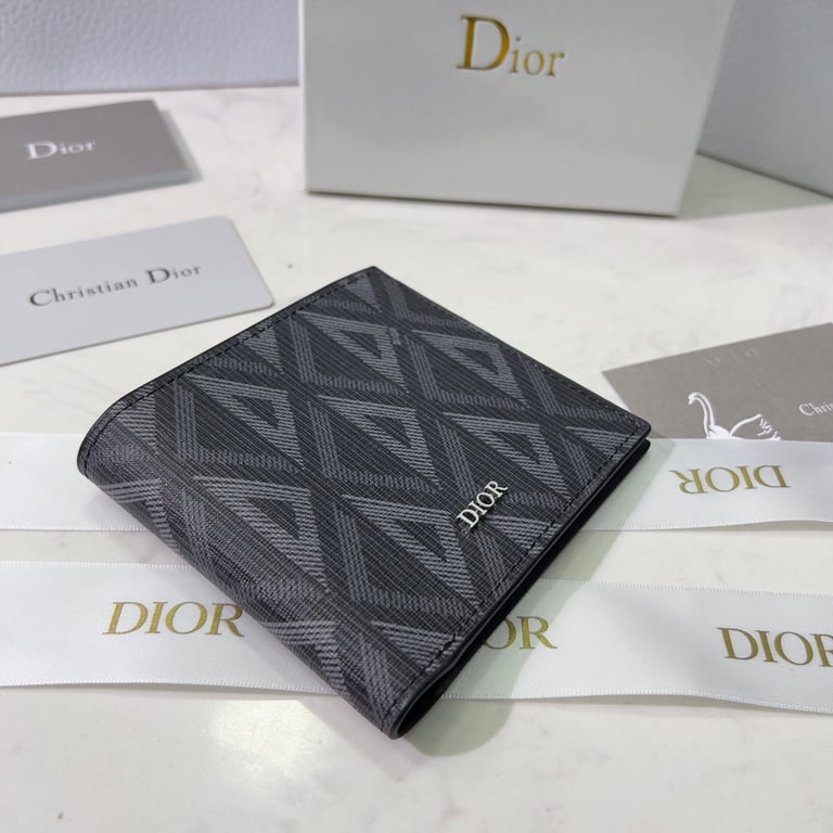 Anum Bags dir WALLET BLACK CD DIAMOND CANVAS 11CM 2ESBH027DCO H43E