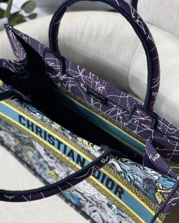 Ezyycart Bags DIR 36CM BLUE CONSTELLATION EMBROIDERY MEDIUM BOOK TOTE