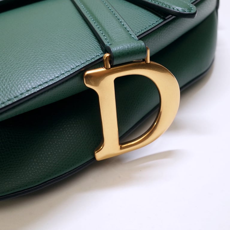Ezyycart Bags DIR SADDLE WITH STRAP GRAINED CALFSKIN GREEN