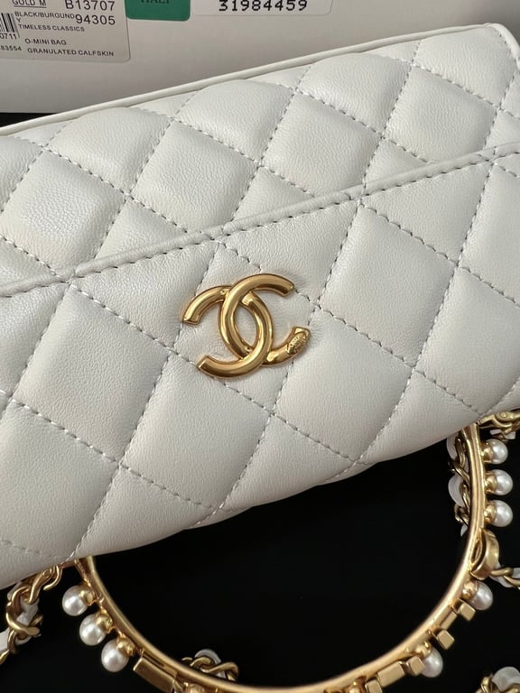 Anum Bags CHL LAMBSKIN MINI KELLY FLAP BAG WHITE 17CM
