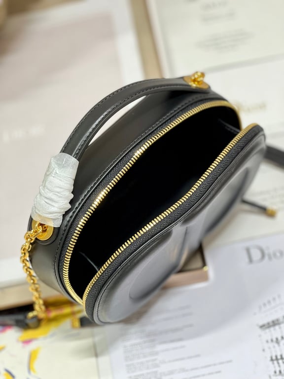 Ezyycart Bags DIR SIGNATURE OVAL CAMERA BAG BLACK CALFSKIN 18CM