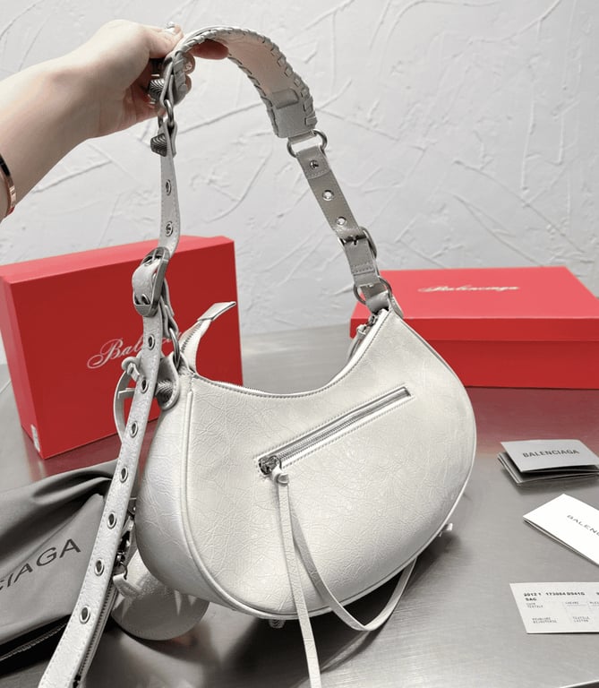 Ezyycart Bags BALENCIAGA LE CAGOLE XS SHOULDER BAG IN WHITE 25CM