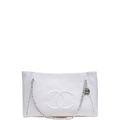 Anum Bags CHL EAST WEST LARGE MODERN CHAIN WHITE TOTE BAG