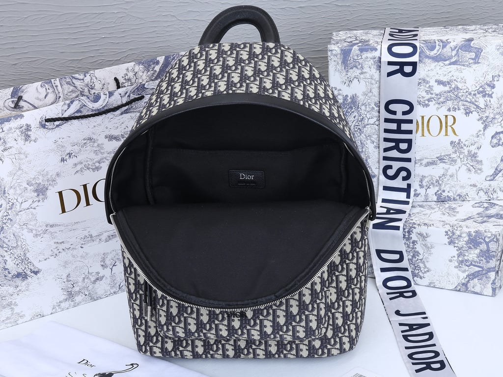 Ezyycart Bags DIR BEIGE AND BLACK 40CM RIDER OBLIQUE JACQUARD BACKPACK